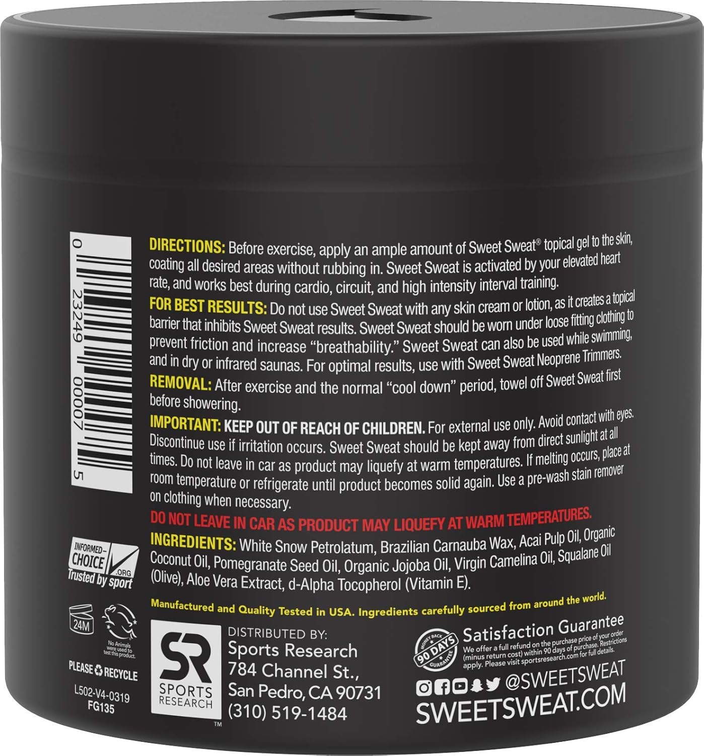 Sweet Sweat 'Workout Enhancer' Gel - Unscented 'XL' Jar (13.5oz) (Unscented): Health & Personal Care