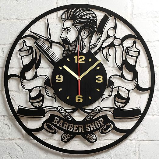 Amazon Com Barbershop Clock Large Wood Wall Clock 20 Inch