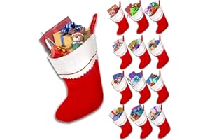 Windy City Novelties 12 Pack Red Felt 15" Christmas Holiday Stockings in Bulk - Customizable for Classrooms, Offices & Homes