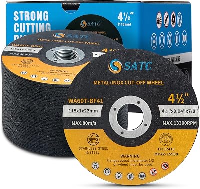 S SATC 115mm Cutting Discs 50-Piece Ultra Thin 1mm for Metal Cutting