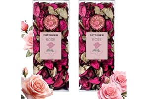 STRN Natural Dried Rose Flower Sachets (2-Pack), Potpourri Vase Filler Long-Lasting Fragrance Potpourri Bags for Closet, Drawer, Car & Home, Reusable Scented Sachet Gift Set
