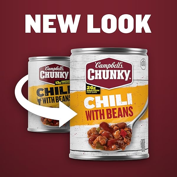 CAMPBELL’S CHUNKY CHILI WITH BEANS, 16.5 OZ. CAN