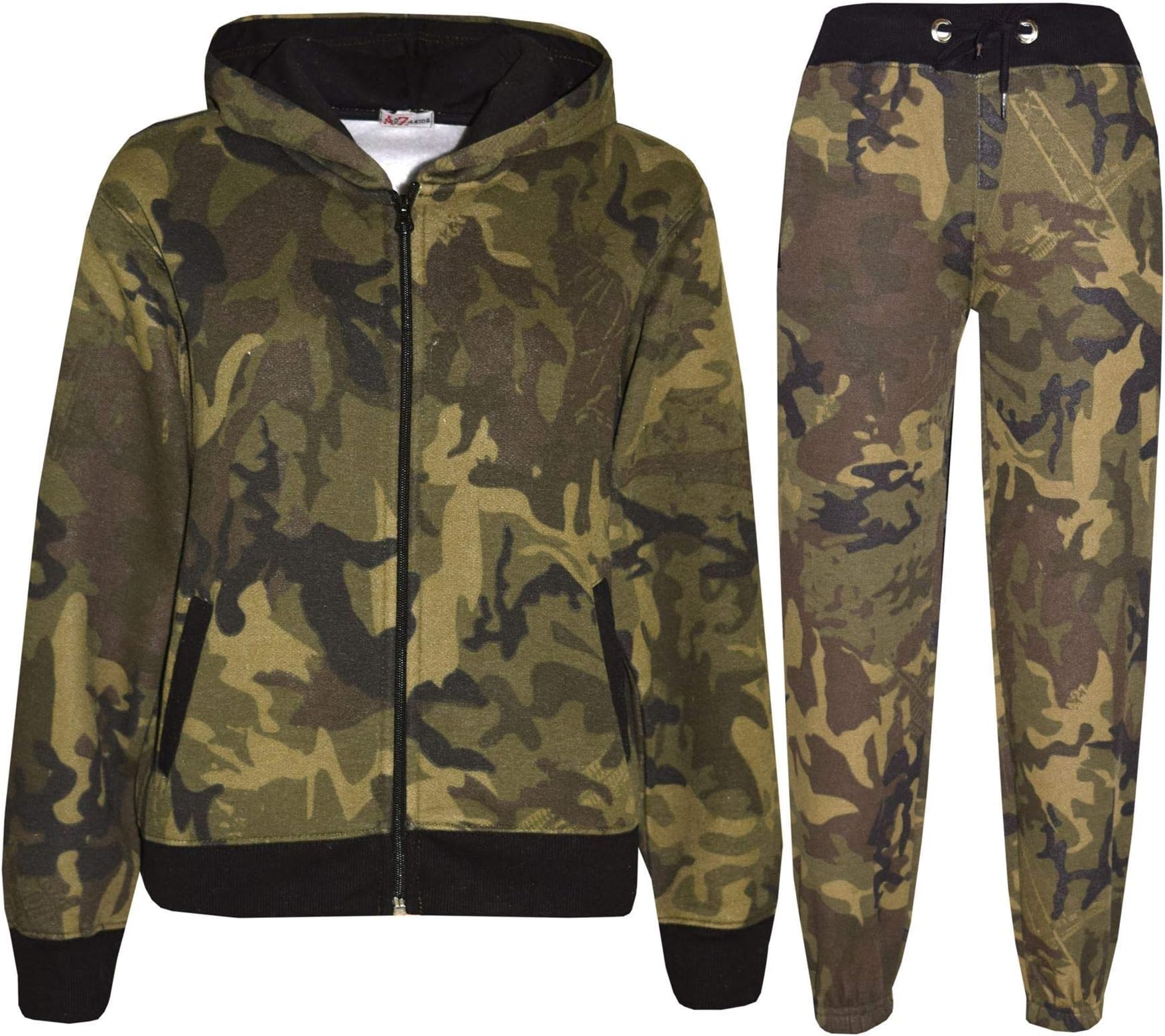 A2ZKids Tracksuit Boys Girls Designer's Camouflage Jogging Suit Top Bottom 5-13 Yr