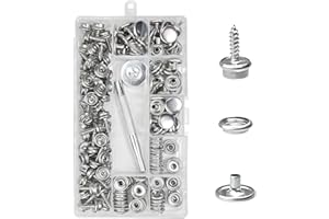 EZYoutdoor 150 Pcs Canvas Snap Kit - Heavy Duty Marine-Grade Stainless Steel 3/8" Socket Snaps with Setting Tools for Boat Co