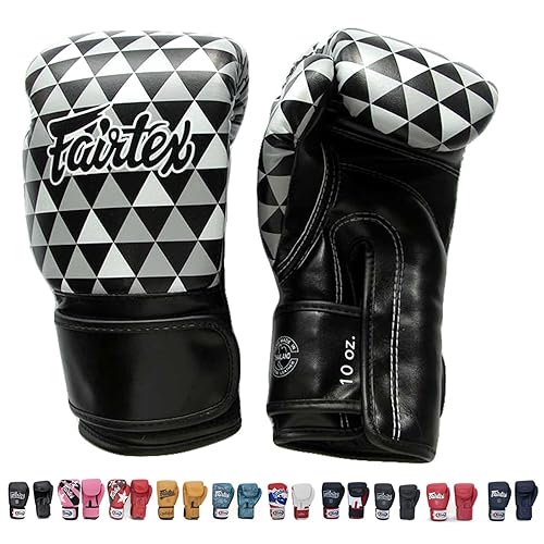 Fairtex BGV14 Microfibre Boxing Gloves Muay Thai Boxing, MMA,  Kickboxing,Training Boxing Equipment, Gear for Martial Art (Optical, 14 oz)  in Oman
