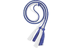 UIALECG Double Graduation Honor Cords - Royal Blue and White,68" Long