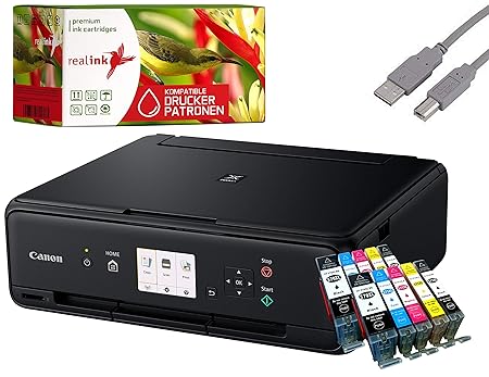 Canon PIXMA TS5050 Drucker Tintenstrahl-Multifunktionsgerät schwarz (Drucken, Scannen, Kopieren, Cloudlink) mit 10 komp. real