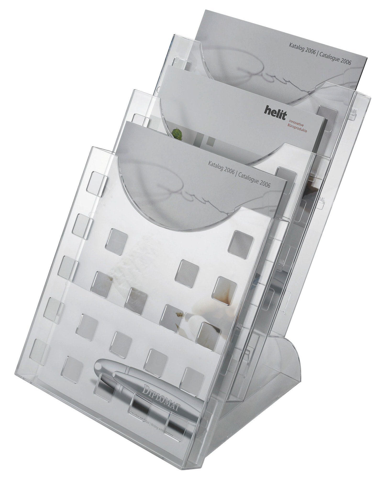 Helit H6102702 A4 Desktop 3 Pocket Literature Holder