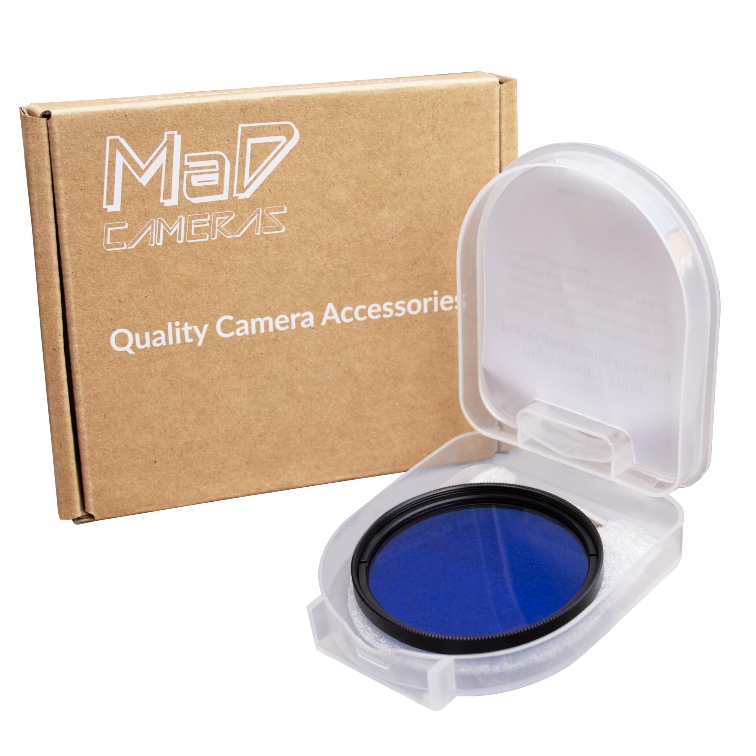 MaD Camera - 49mm Blue Colour Correction Filter - Reduces Glare & Enhances Contrast - Premium Camera Lens Filter for DSLRs