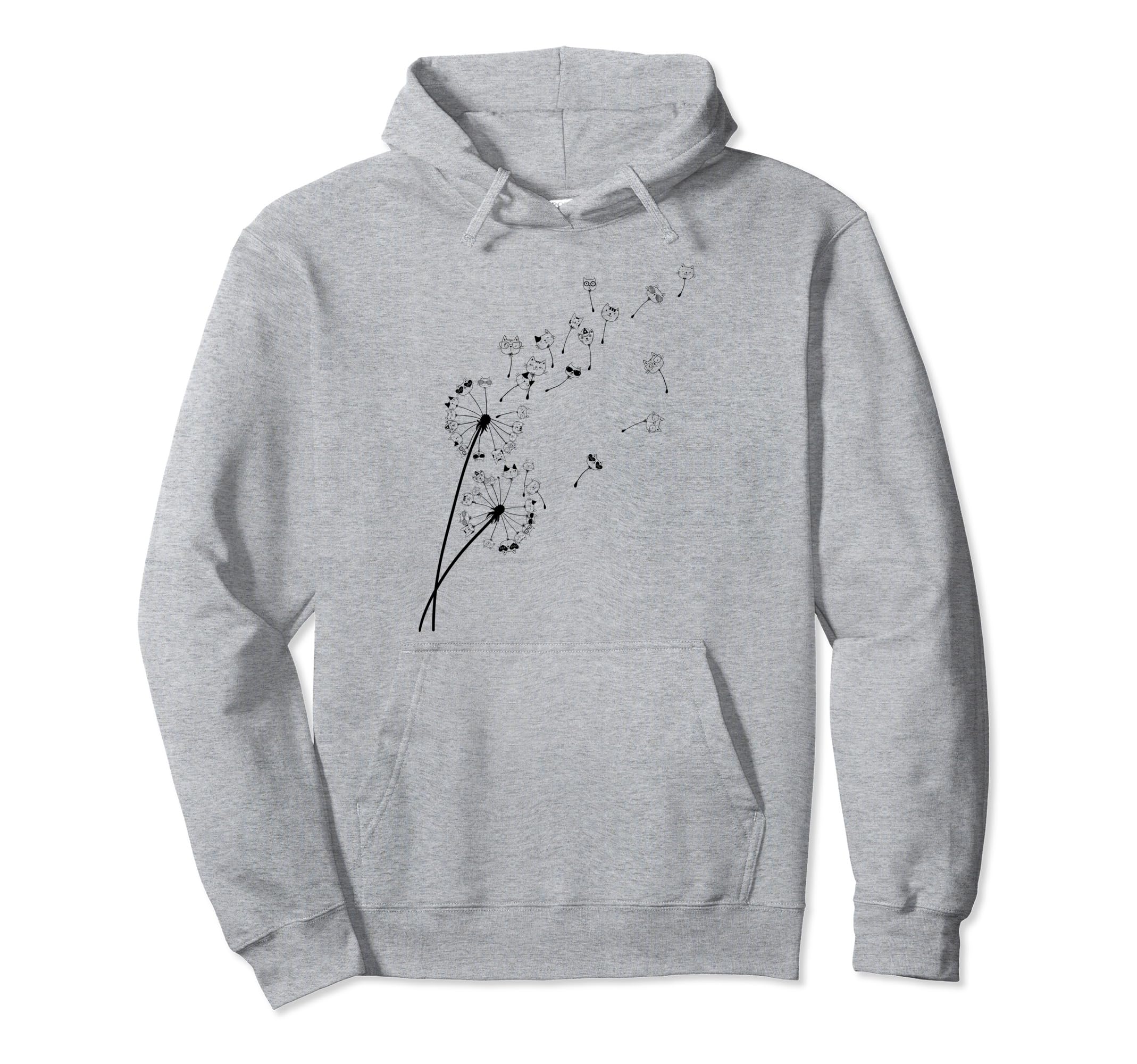 Cat Dandelion Cute Sweet Plant Fun Pet lover Pullover Hoodie