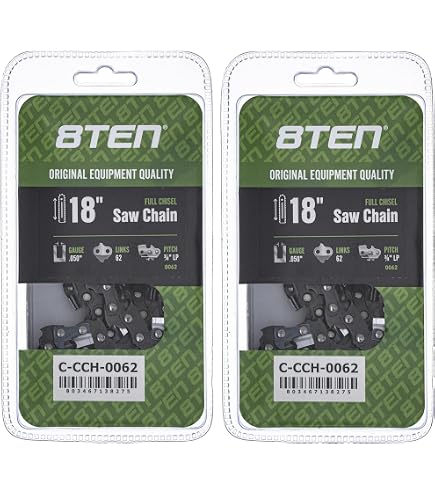 Amazon.com: 8TEN Full Chisel Skip Tooth Chainsaw Chain 18