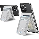 For Magsafe Wallet Stand, Strongest Magnetic Wallet for iPhone 17/16/15/14/13/12 Series, Magnetic Card Holder with 4 Card Slots, ID Window,10 Cards Holder, Vegan Leather, RFID Blocking, Gray