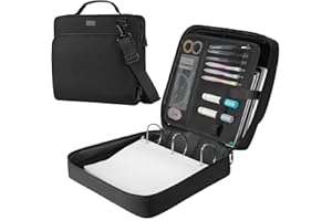 HINOOR 3-Inch 3-Ring Zipper Binder with Shoulder Strap, D-Ring Zip Up Binder with 700 Sheets Capacity, Compatible with 13" MacBook, 12.9" Tablet, for Middle School, College, Office (Black)