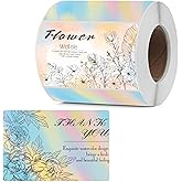 Color Rectangle Thermal Label Self-Adhesive Watercolor Sticker 2x3Inch - Christmas Label Rectangle Direct Thermal Printer Labels Business Roll 250 Pcs/Roll