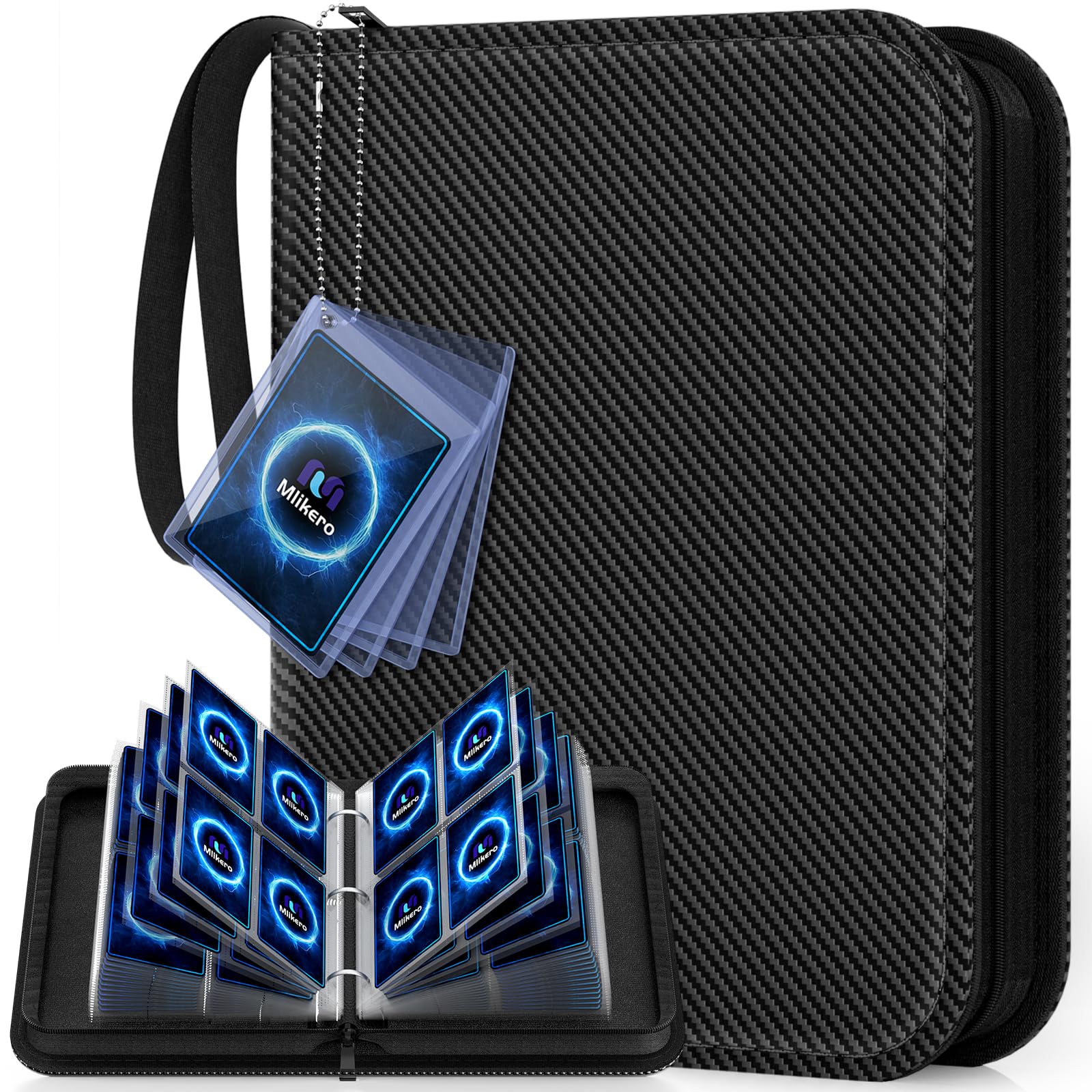 Mlikero 4 Pockets Trading Card Binder, 440 Pockets Trading Card Albums with Sleeves, Card Organiser Card Holder Fit for Football Sports Cards MTG and TCG Cards — image 1