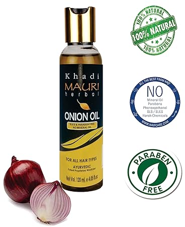 Khadi Anti Hairfall and Dandruff Mauri Herbal Onion Oil, 120 ml