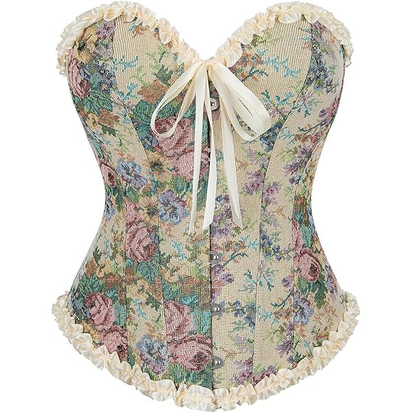 Women's Summer Casual Bustier Corset Tops Vintage Floral Strapless Sleeveless Corset Bustier Tops Party Tops Shapewear Top Dark Floral L