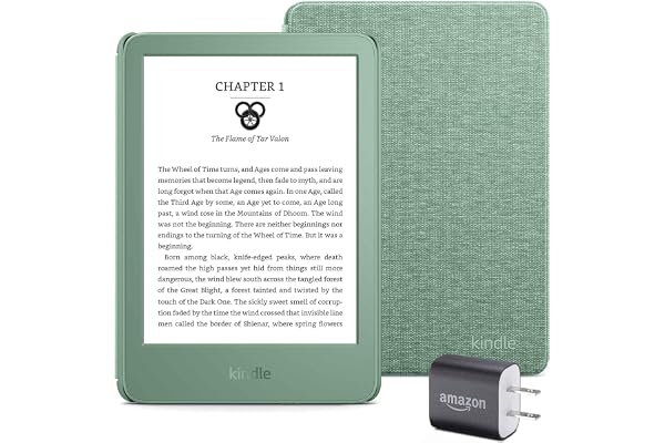 Kindle Essentials Bundle including Kindle (2024 release) - Matcha, Fabric Cover - Matcha, and Power Adapter