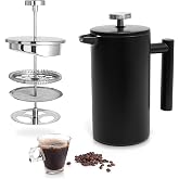 Mixpresso French Press Coffee Maker, 26 Oz Stainless Steel Coffee Press | Double wall insulated stainless steel French Press with durable filter for coffee or loose leaf tea, easy to press and clean