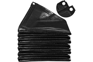 MYFAMIREA 25 x 30FT Pond Liner, 28Mil PE Preformed Pond Liner with 22 Hemmed Edge Buttonholes Sun Resistant Easy Cutting for Outdoor Ponds, Fish Koi Ponds, Garden Fountain, Waterfall Ponds