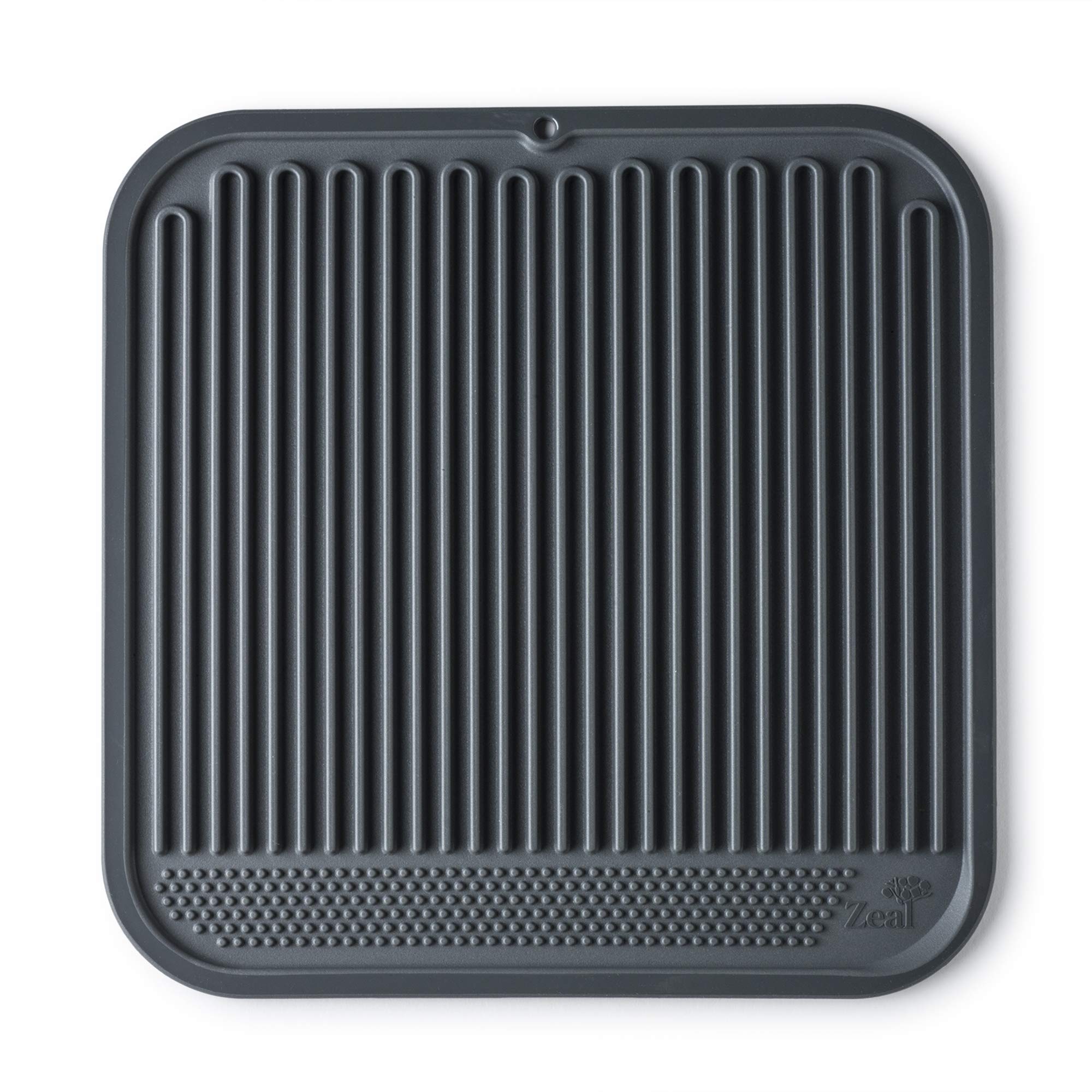 Zeal Silicone Easy Clean, Kitchen Draining Board Mat, Dark Grey, 31 cm