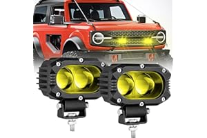 JG-AUTO 4 inch LED Light Pods Off-road Driving Lights 60W 8000LM Spot Beam Yellow Fog Lights Work Lights Ditch Lights for Tru