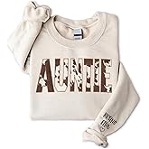 DILYPOD Personalized Embroidered Mama Sweatshirt, Custom Mom Hoodie, Cow Print Shirt, Gift Christmas Mothers Day For Women