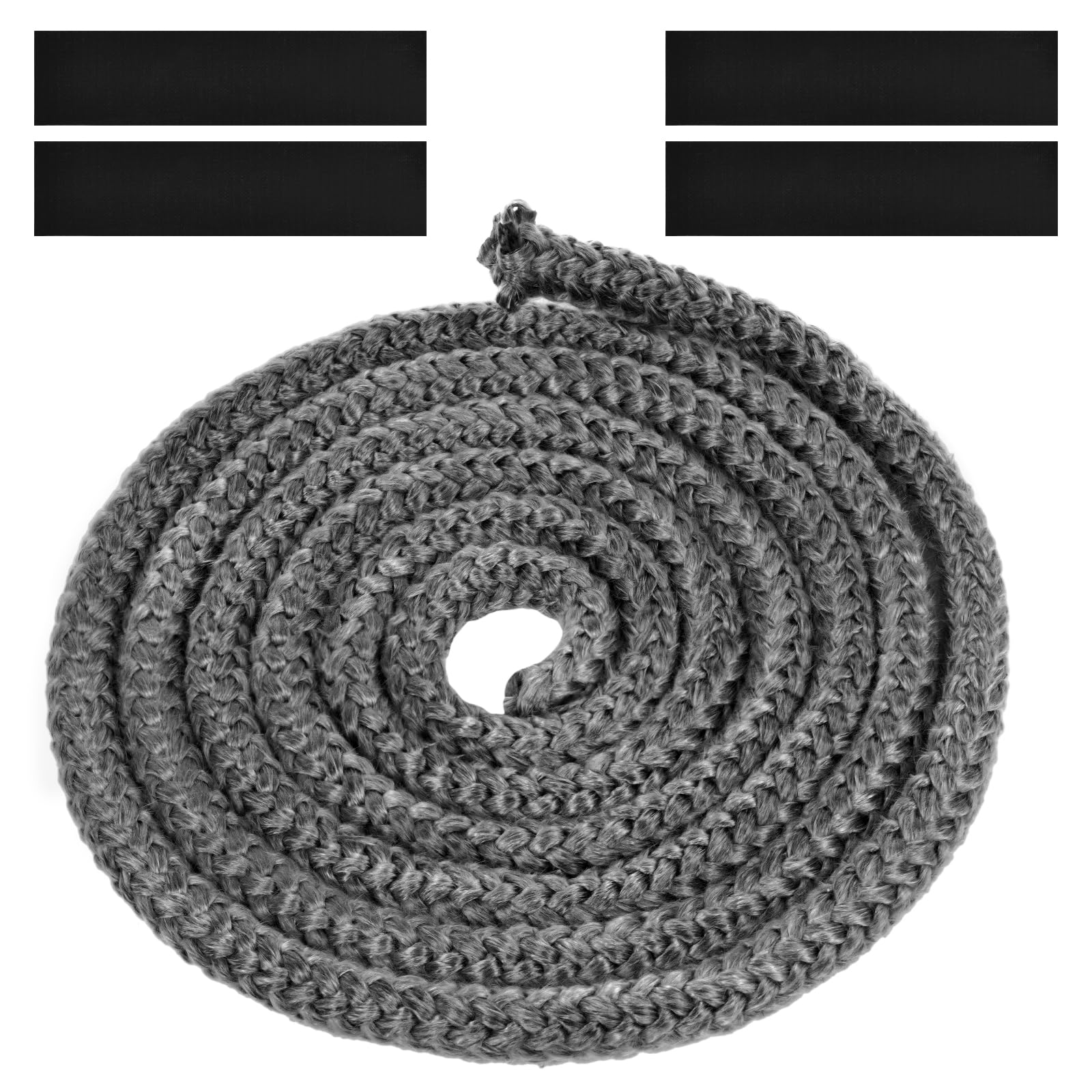 Flintronic Stove Rope, Heat Resistant Rope Seal Replacement Gasket with 4 Tapes, Sealant Strip Fire Rope for Wood Burning Stovee, Chimney, Fireplaces, Oven Door (Φ: 12 mm, Length 2.5 m)