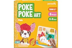 jackinthebox Poke Poke Art – Pets Theme, Mess-Free Fabric Art and Craft, Flower Pressing Kits, Gift for Kids, Girl Gifts, Boy Gift, Toys for Girls and Boys Ages 4 5 6 7 8