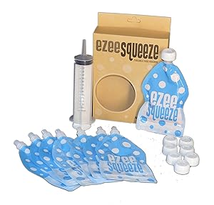 Reusable Food Pouch 5 oz - 8 Count with Filler BPA Free by Ezee Squeeze