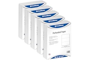 PrintWorks Professional 3 Part Perforated Paper 8.5” x 11” - Perfect For W-2, 1099, & Statement Use - Made in the USA - 2500 Sheets - 24 lb - A4 Paper - Printer Compatible - White (04122C)