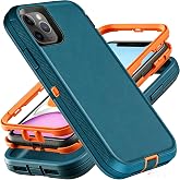 YmhxcY for iPhone 11 Pro Max Case Shockproof Dropproof Dust-Proof 3-Layer Durable Phone Case Heavy Duty Protection Phone Case Cover for Apple iPhone 11 Pro Max 6.5&ldquo; Blue and Orange