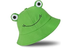 SAOROPEB Frog Bucket Hat - Cotton Funny Fisherman Hat for Adult Teens & Men