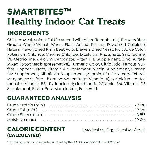 GREENIES FELINE SMARTBITES, CAT TREATS HEALTHY RECIPE, INDOOR CAT TREATS, CHICKEN FLAVOR, 4.6 OZ. PACK