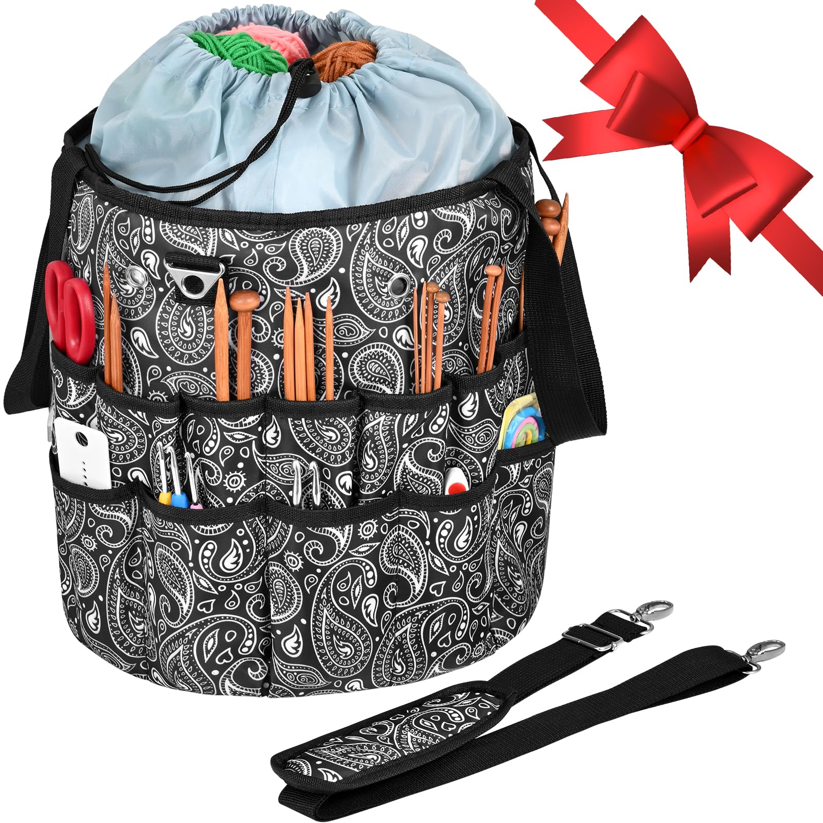 yookee home Crochet Bag Organizer Crochet Storage Bag Yarn Organizer