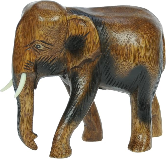 Namesakes Hand Carved Wooden Elephant Ornament Top Christmas and