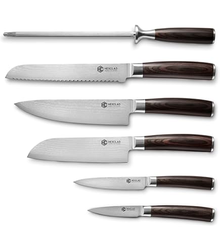Amazon.com: HexClad Espresso Steak Knife Set, 4-Pieces Damascus