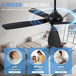 56 Inch Ceiling Fans with Lights Remote/APP
