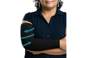 KEMFORD Lymphedema Compression Arm Sleeves for Women - 15–20 mmHg, Anti-Slip, 1 Pair, Black, S/M – Arm Support for Swelling & Edema
