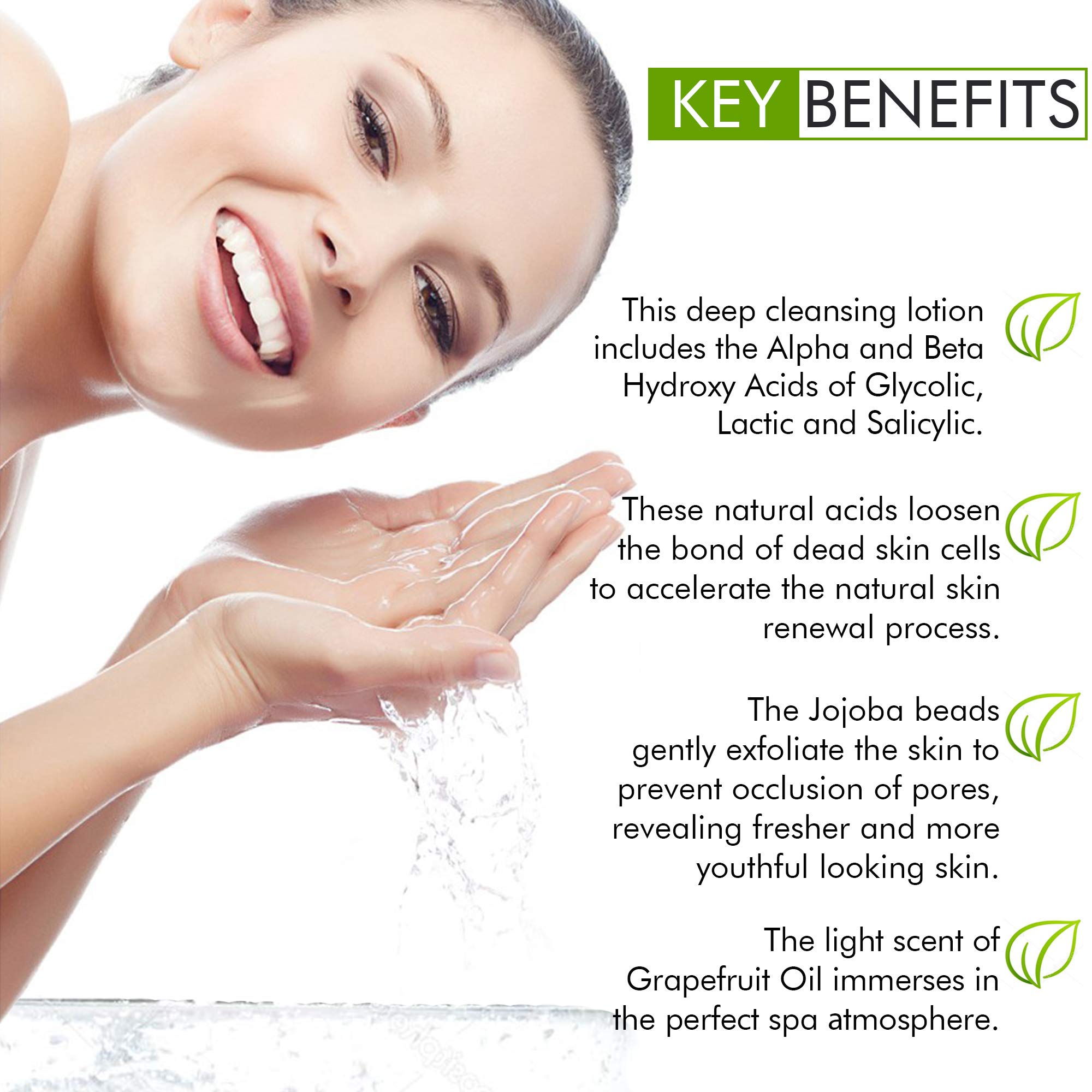 Glycolic Acid Exfoliating Cleanser, Acne Treatment, Gentle Acne And Face Wash With AHA And BHA, Anti-Aging Face Wash, Reduces Spots, Acne And Fine Lines, Deep Cleanse For All Skin Types  