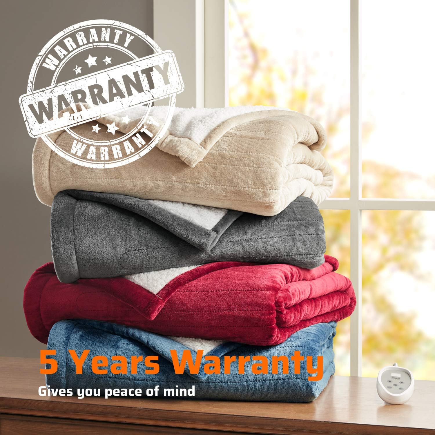 Degrees of Comfort Sherpa Plush Heated Blanket, Full Size Bed Electric Blankets with 20 Heat Settings Controller | 1-10 Hour Auto Shut Off |Washable, 80" X 84" Grey: Home & Kitchen