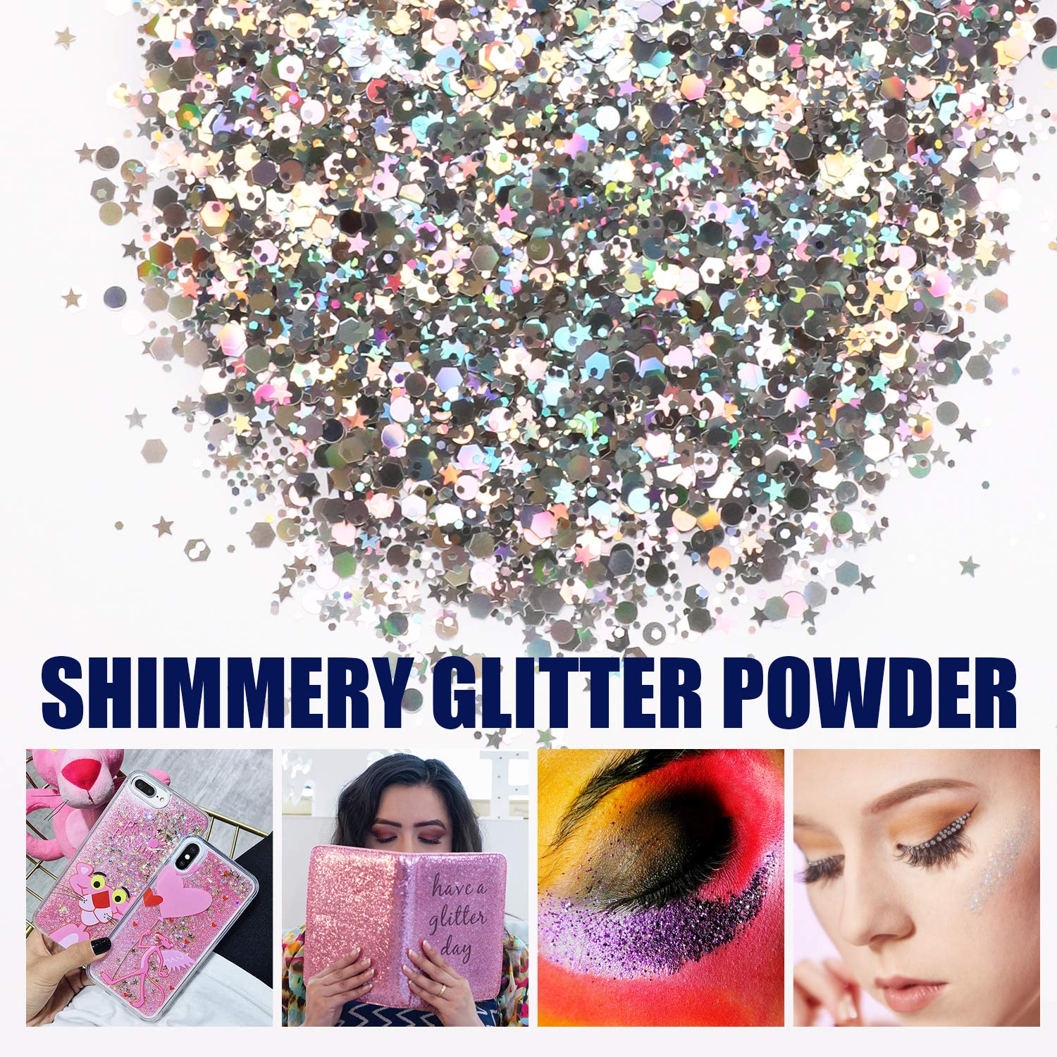 Mica Powder 30 Colors Pigments Glitter Epoxy Resin Dye for Soap Candle Cosmetic Eyeshadow Makeup Nail Slime Paint Bath Bomb, 0.35oz Per Color