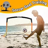 Happy Jump Upgraded Pop Up Football Goals 4x3FT Portable Black Orange view 9