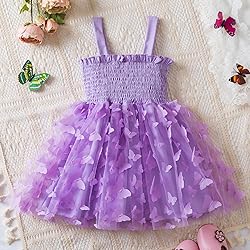 TTYAOVO Toddler Baby Girl Dress 3D Butterfly Summer