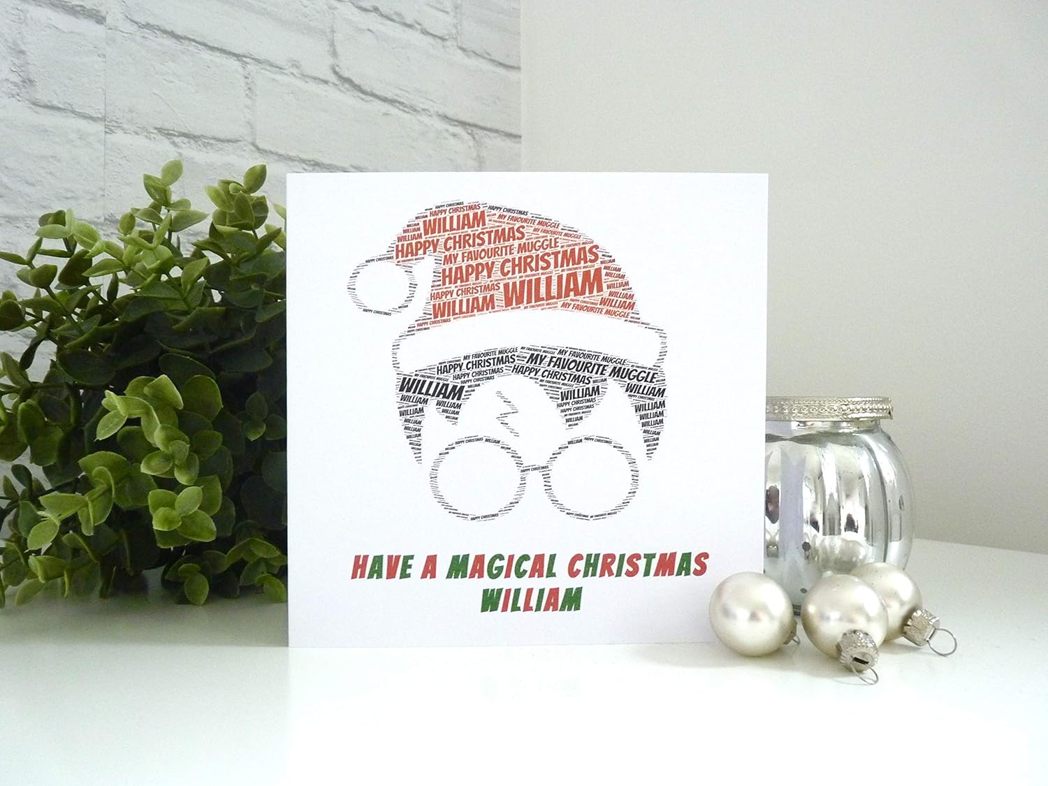 Personalised Harry Potter Inspired Christmas Card, Personalised