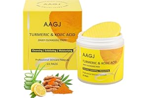AAGJ Turmeric Cleansing Pad,Turmeric Exfoliating Face Scrub Pads, Remove Excess Keratin, Smooth Skin, Deep Cleansing Facial Pad for All Skin Types, 55 Pads