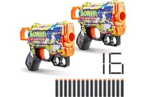 XSHOT X-Shot Skins Menace - Sonic Hyper Spike (2 Pack + 16 Darts) by ZURU, X-Shot, Easy Reload, Air Pocket Dart Technology, Toy Foam Dart Blaster for Kids, Teens, Adults, Frustration Free Packaging