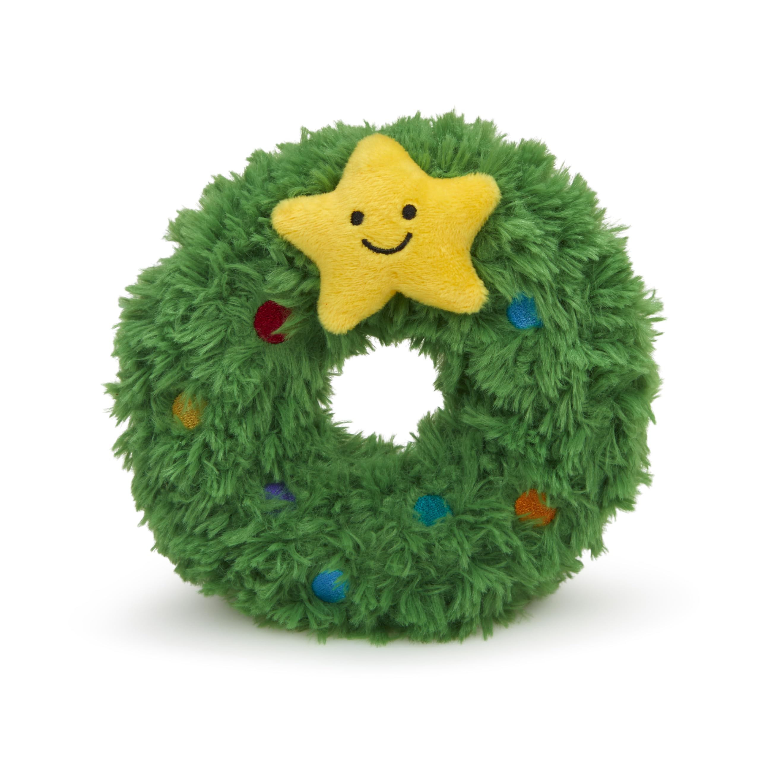 Petface Remy Wreath Plush Christmas Dog Toy with Built-In Squeaker
