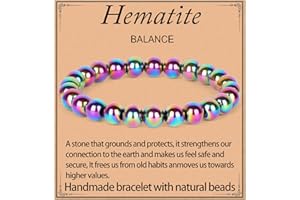 LPBeads Handmade Natural Gemstone Stretch Elastic Bracelet Healing Crystal Round Stone Beads Jewelry Gifts for Women Men