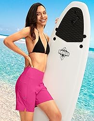 G Gradual Women's 7" Long Swim Board Shorts High